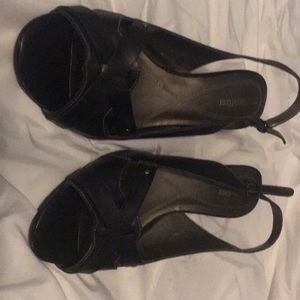 Black sling backs
